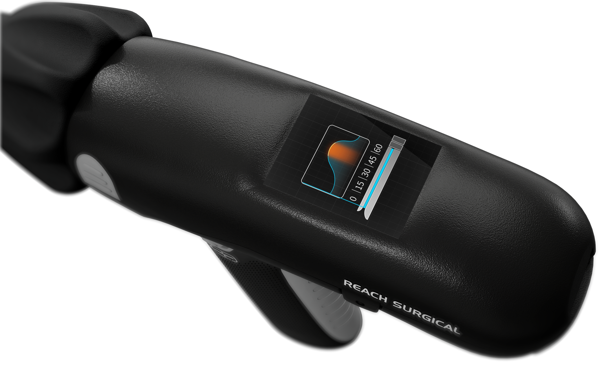 Close-up of the IRIS handle with the firing curve shown on the built-in screen.